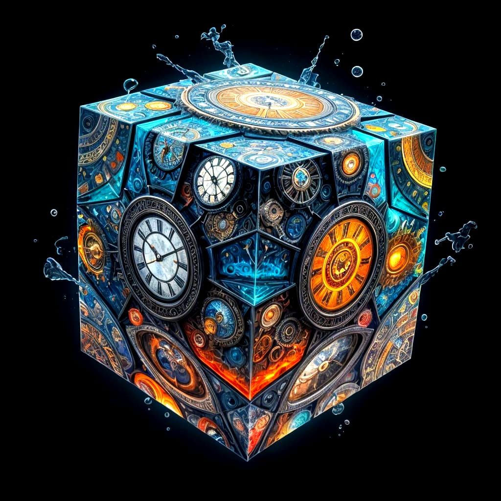 Surreal Time Cube in a Fantastical Style
