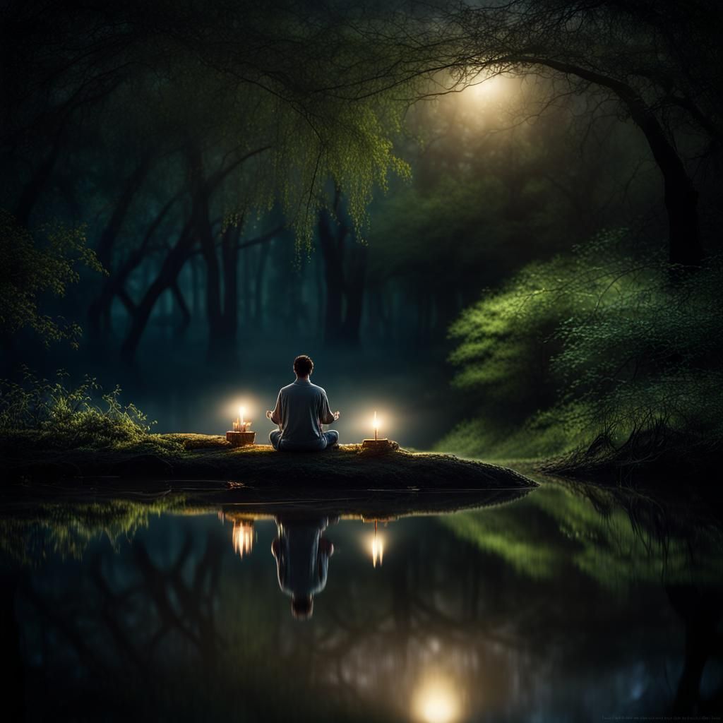 Enchanting Forest at Night: Meditative State