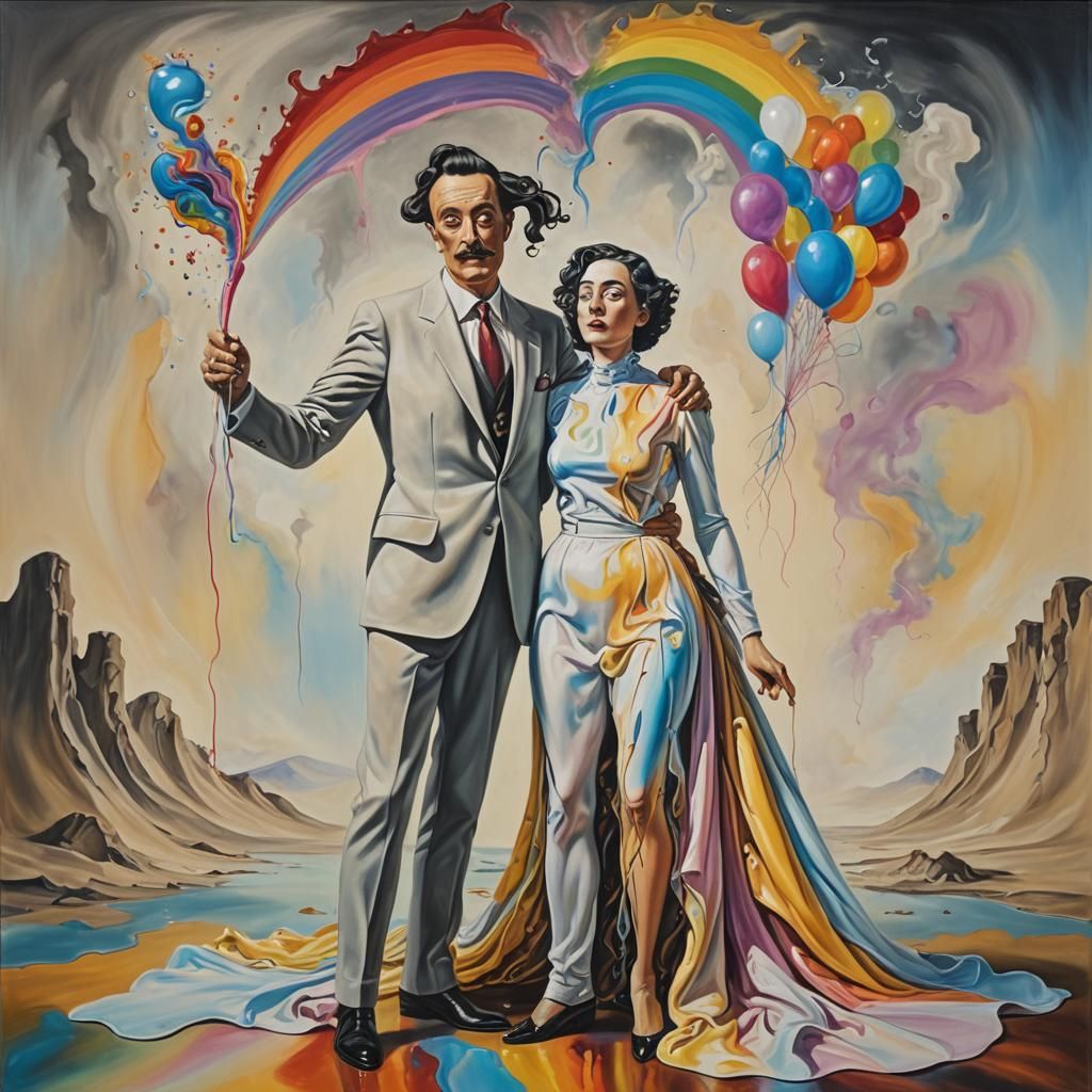 Gender-Fluid Couple Celebrate Pride in Surrealist Style