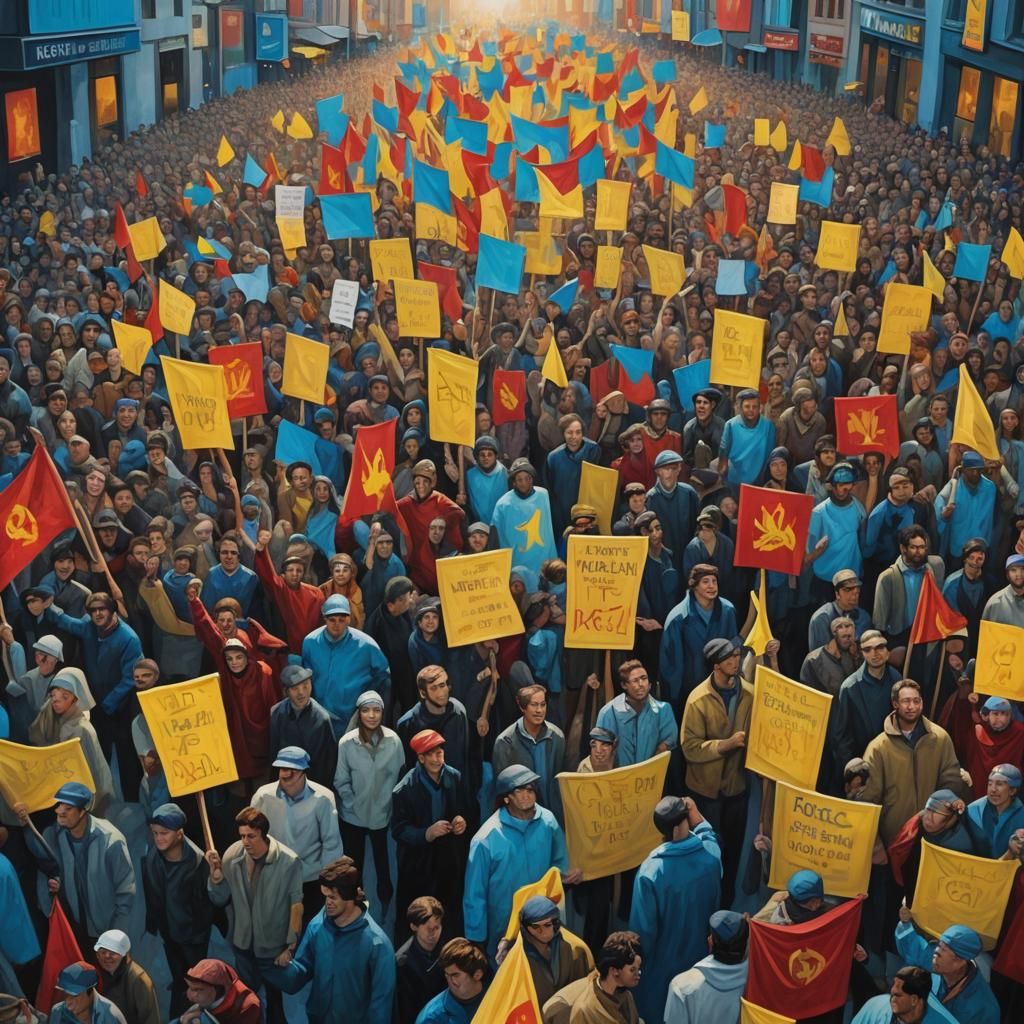 Hopeful Protest: A Surrealist Abstract Expressionist Oil Pai...