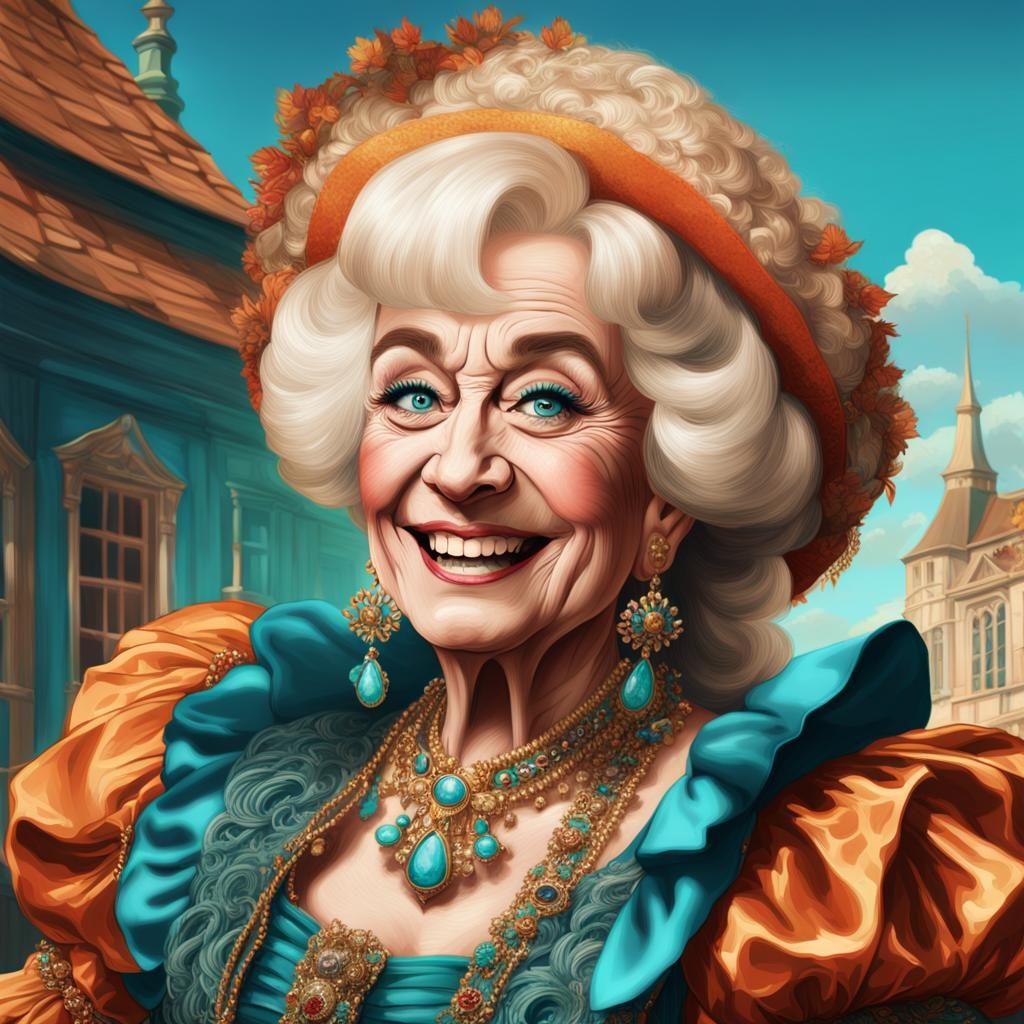 Transvestite as Nell Gwynn: Vibrant Digital Art