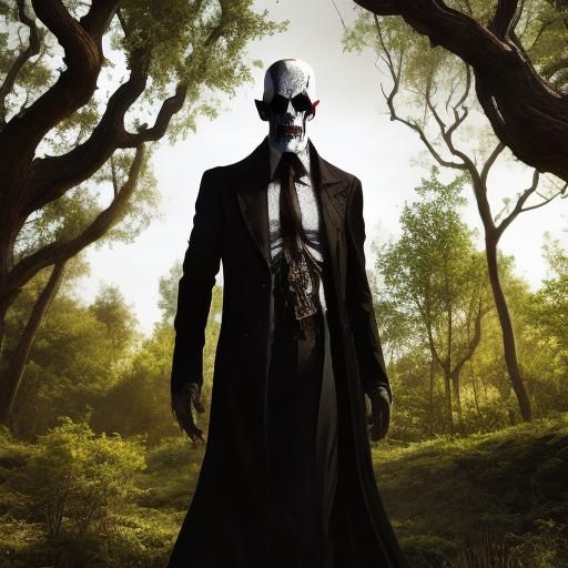 Eerie Vampire Face Looms in Shadow