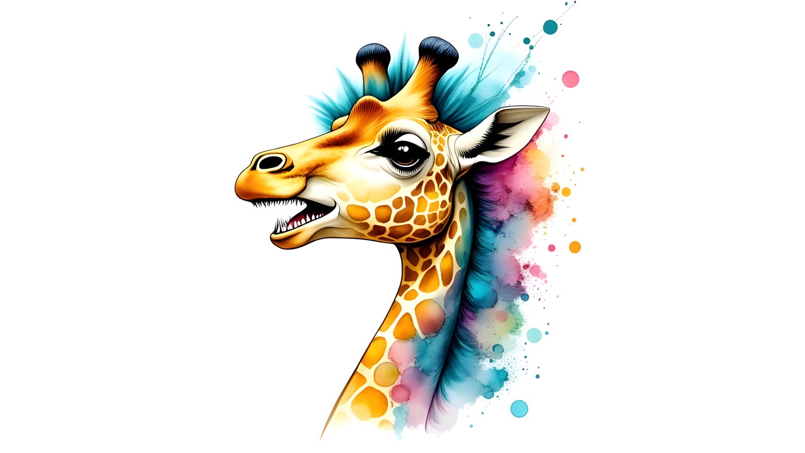 Alcohol Ink Art of a Graceful Giraffe