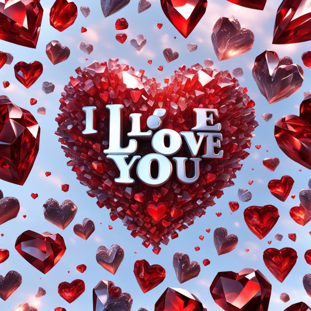 Red Crystal Heart Reveals 'I Love You' Message