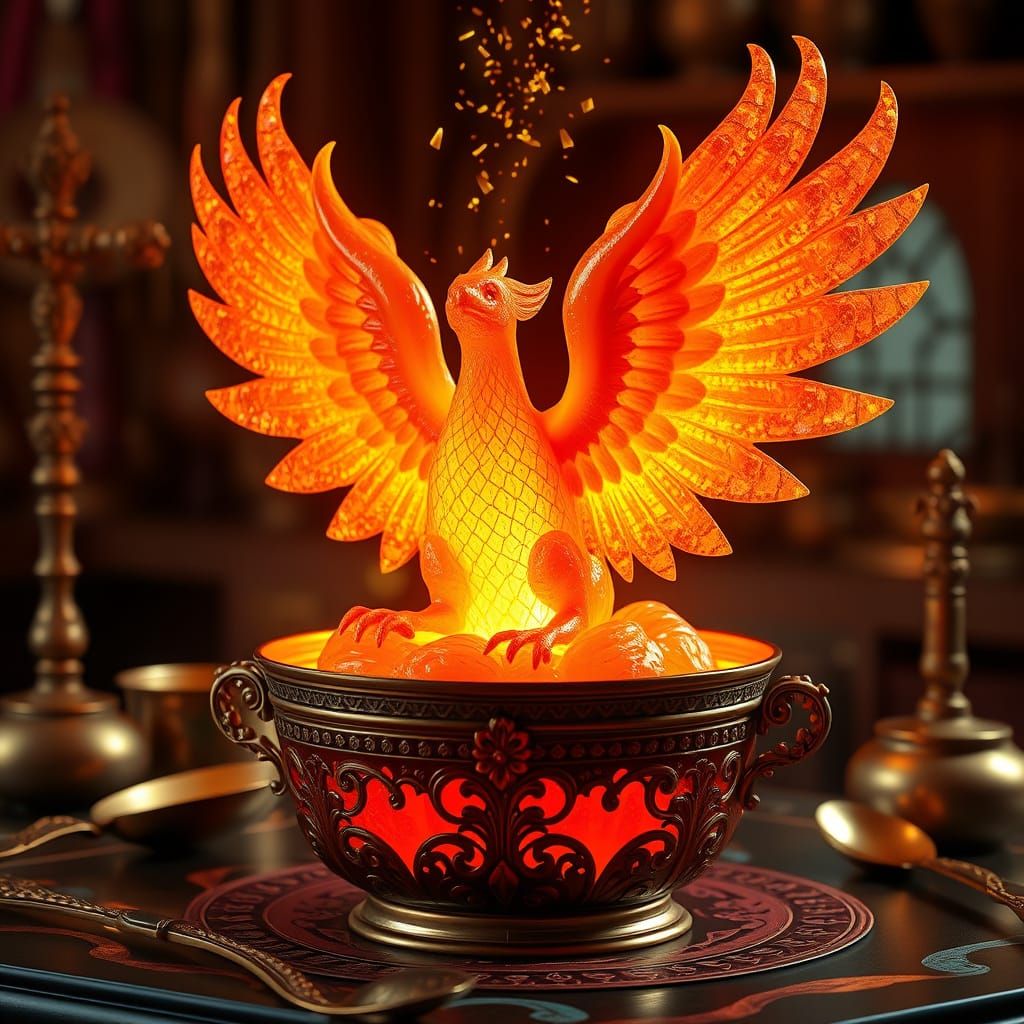 Phoenix Dessert of Molten Sugar and Caramelized Flame
