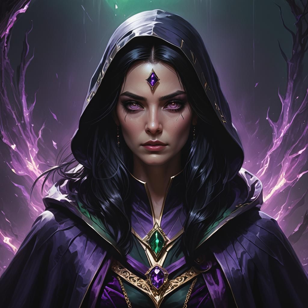 Dark Fantasy Queen in Hyperrealistic Oil Painting