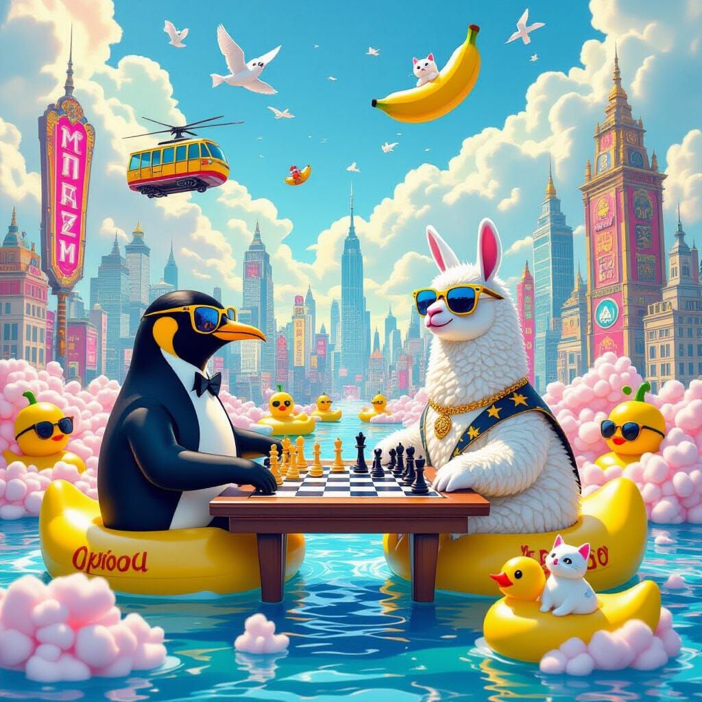 Magical Chess Game in a Candy Sky City
