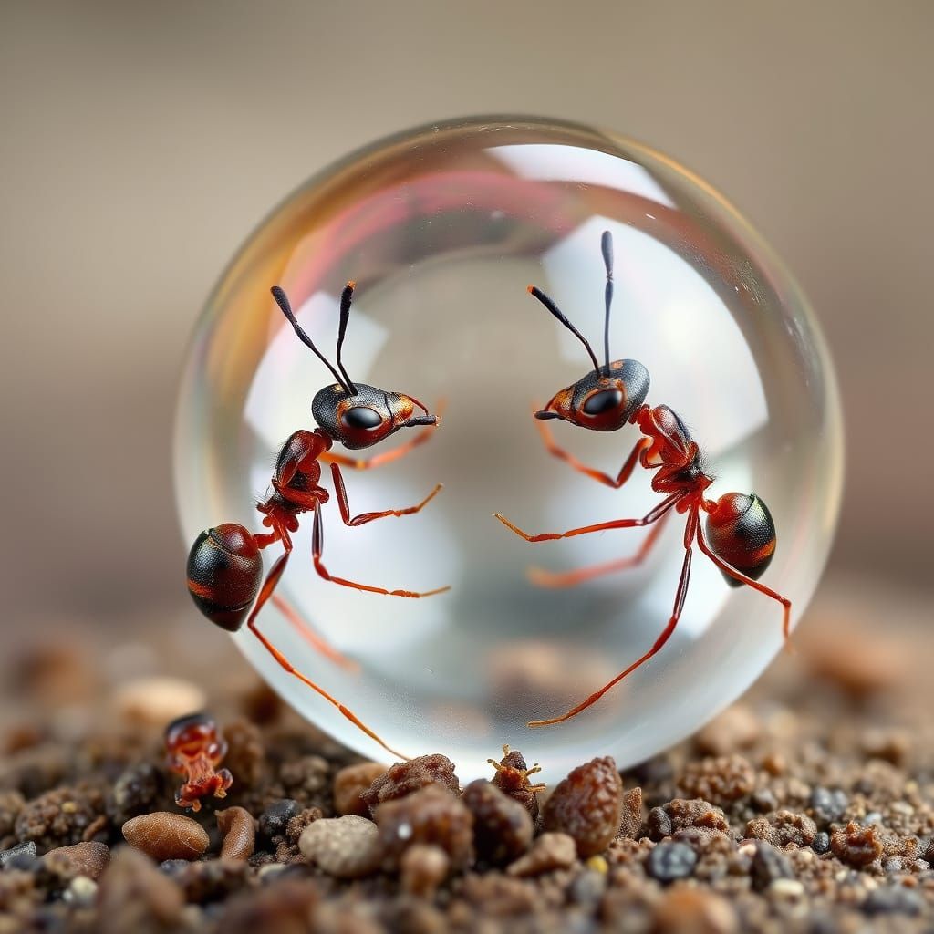Two Ants in a Sugar Drop Frenzy
