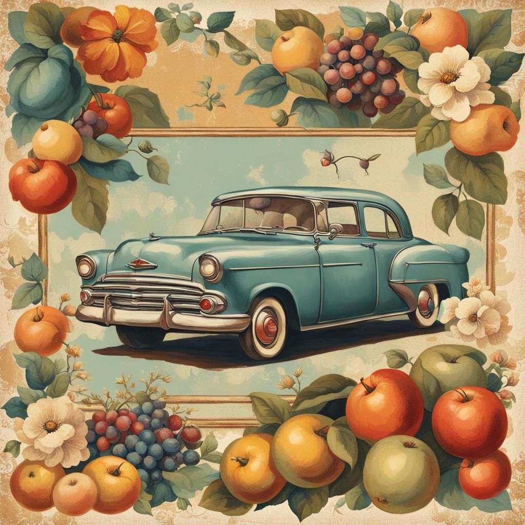 Nostalgic Vintage Artwork with Faded Colors