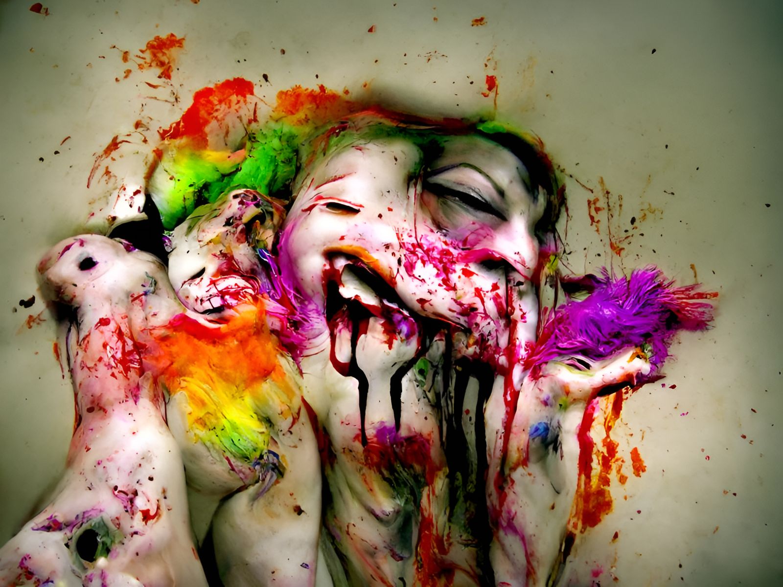 Grotesque Ethereal Scene of Joy and Murder