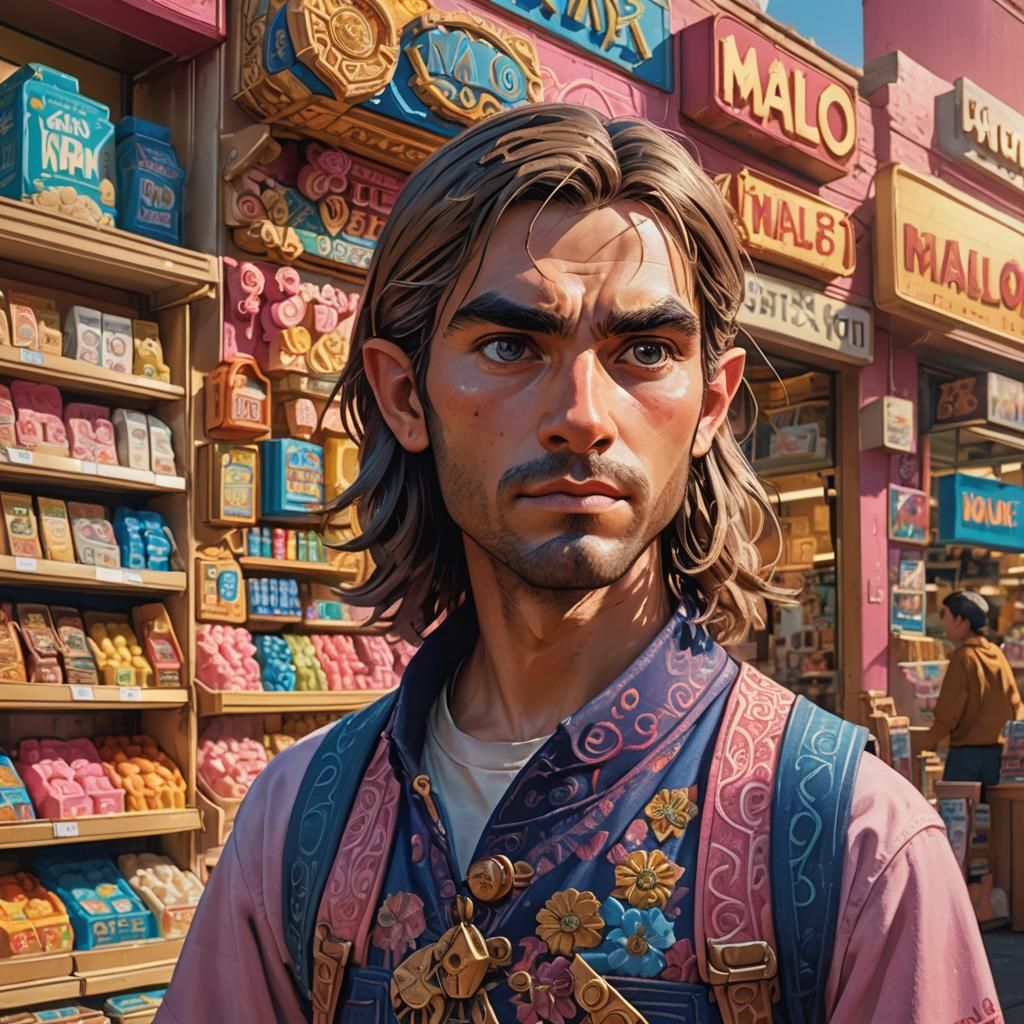 Link at Malo Mart: Hyperrealistic Anime Realism