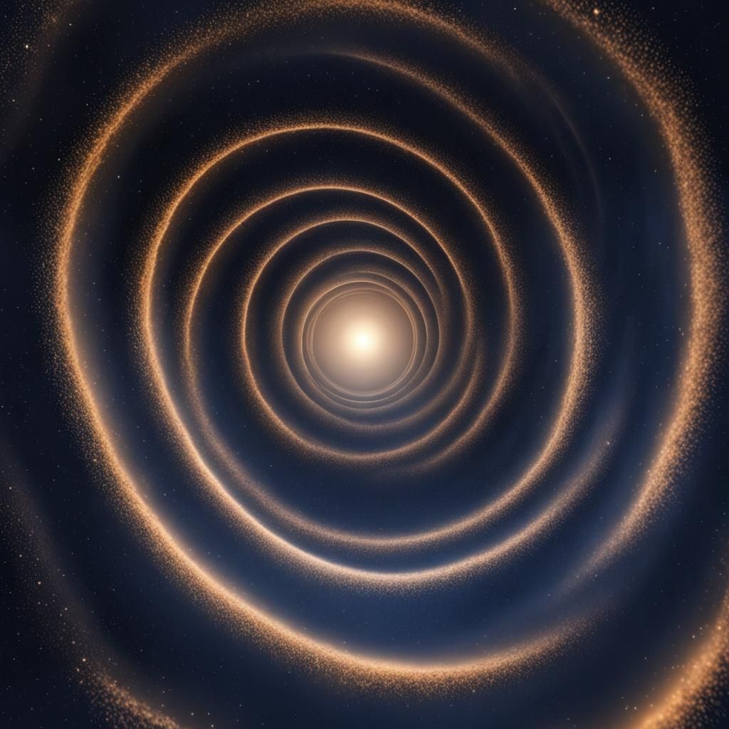3D Spiral Rising into Starry Night Sky