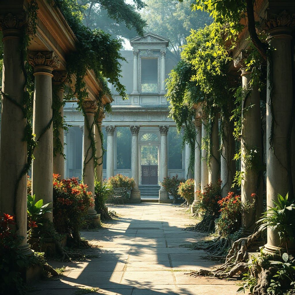 Roman Forum Reclaimed by Jungle: Matte Painting