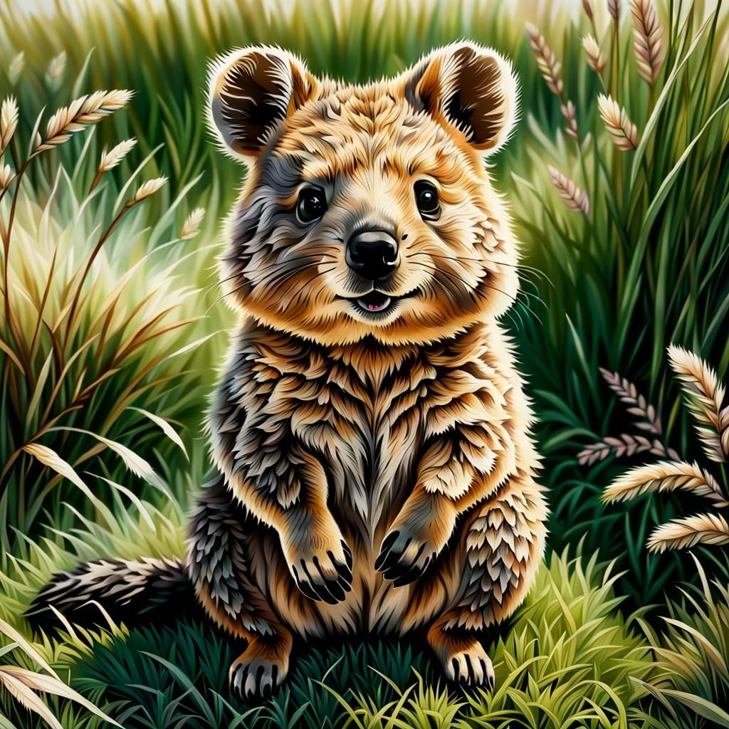 Adorable Quokka with Intricate Fur Details