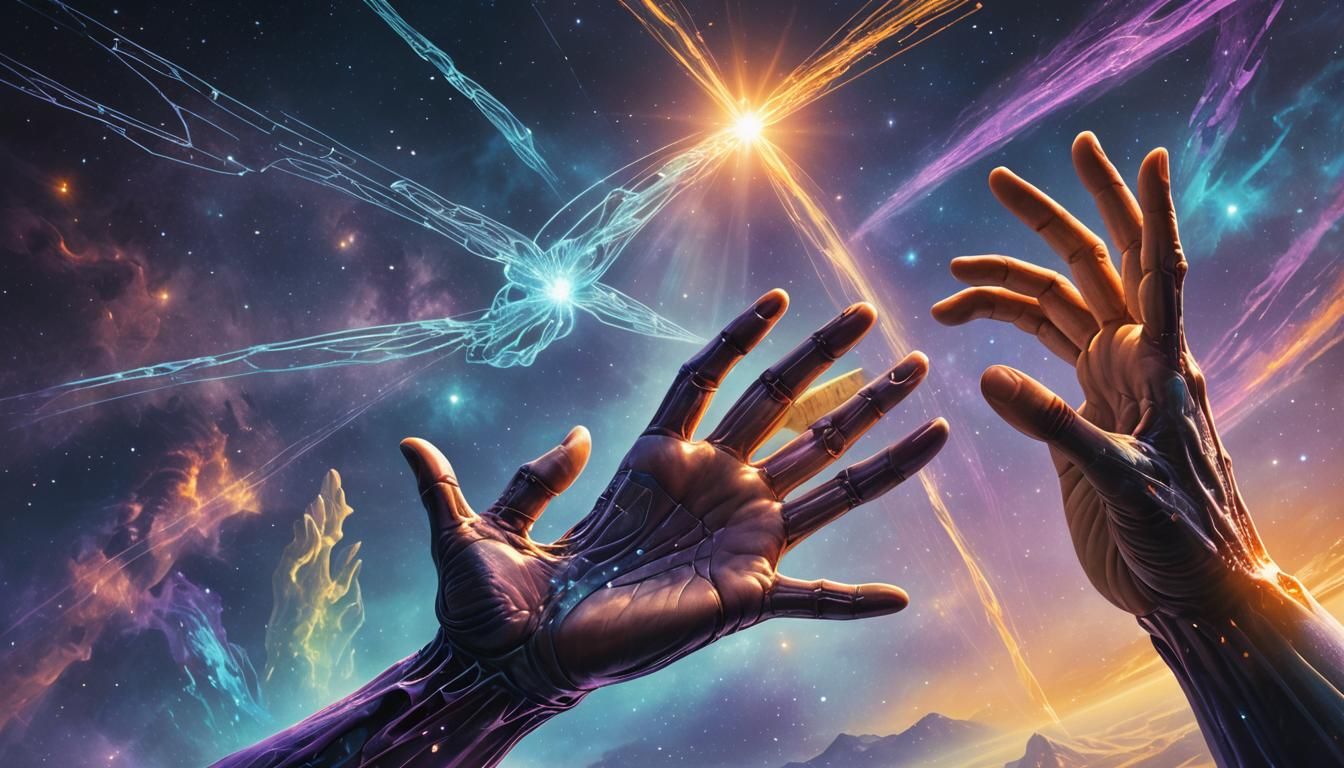 Alien and Human Hands Reach Across Space