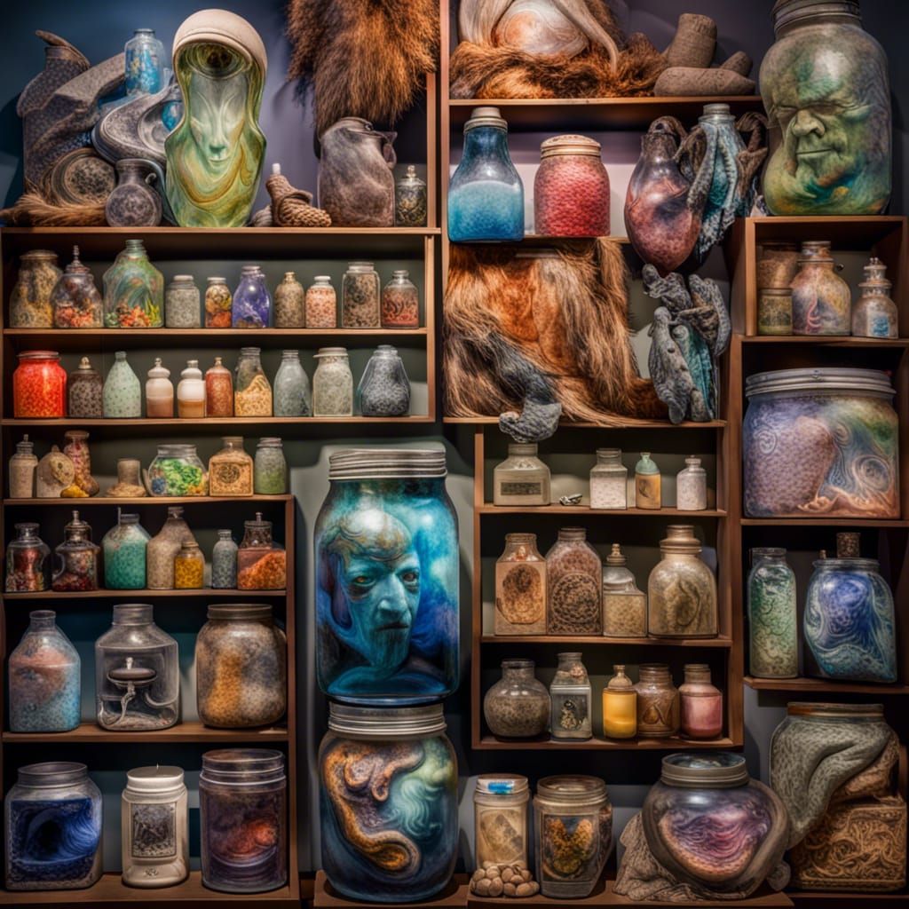 Photorealistic Museum of Oddities in Trash Art Style
