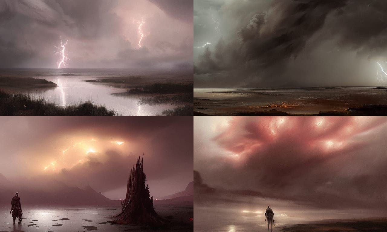 Dramatic Lightning Storm Over Desolate Moor