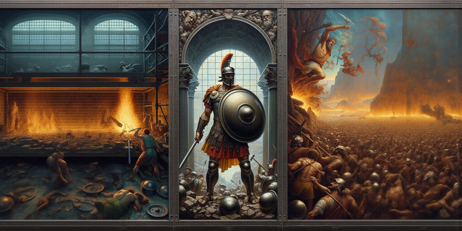 Roman Legion Rise and Fall: Classical Renaissance Fresco