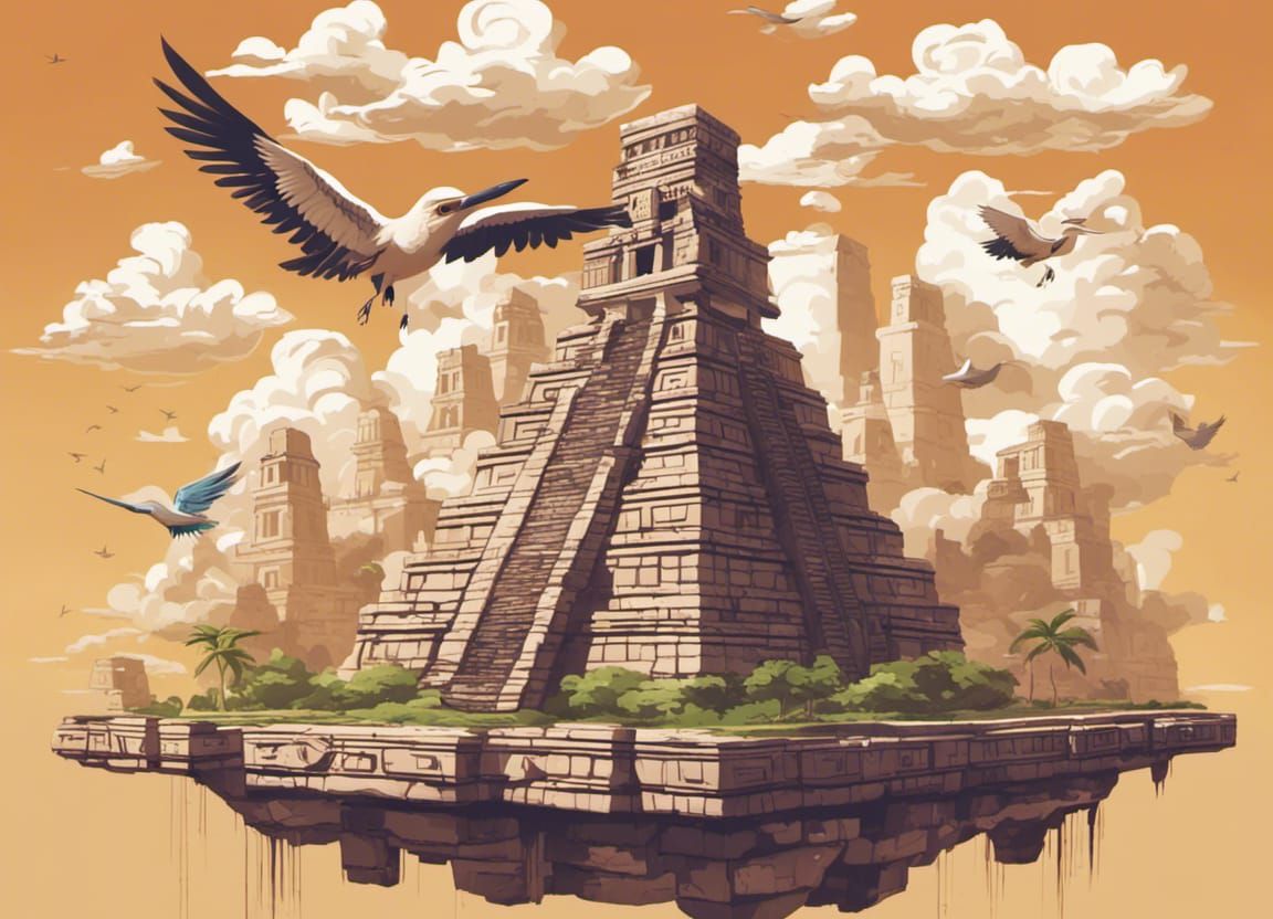 Floating Mayan Temples in the Sky