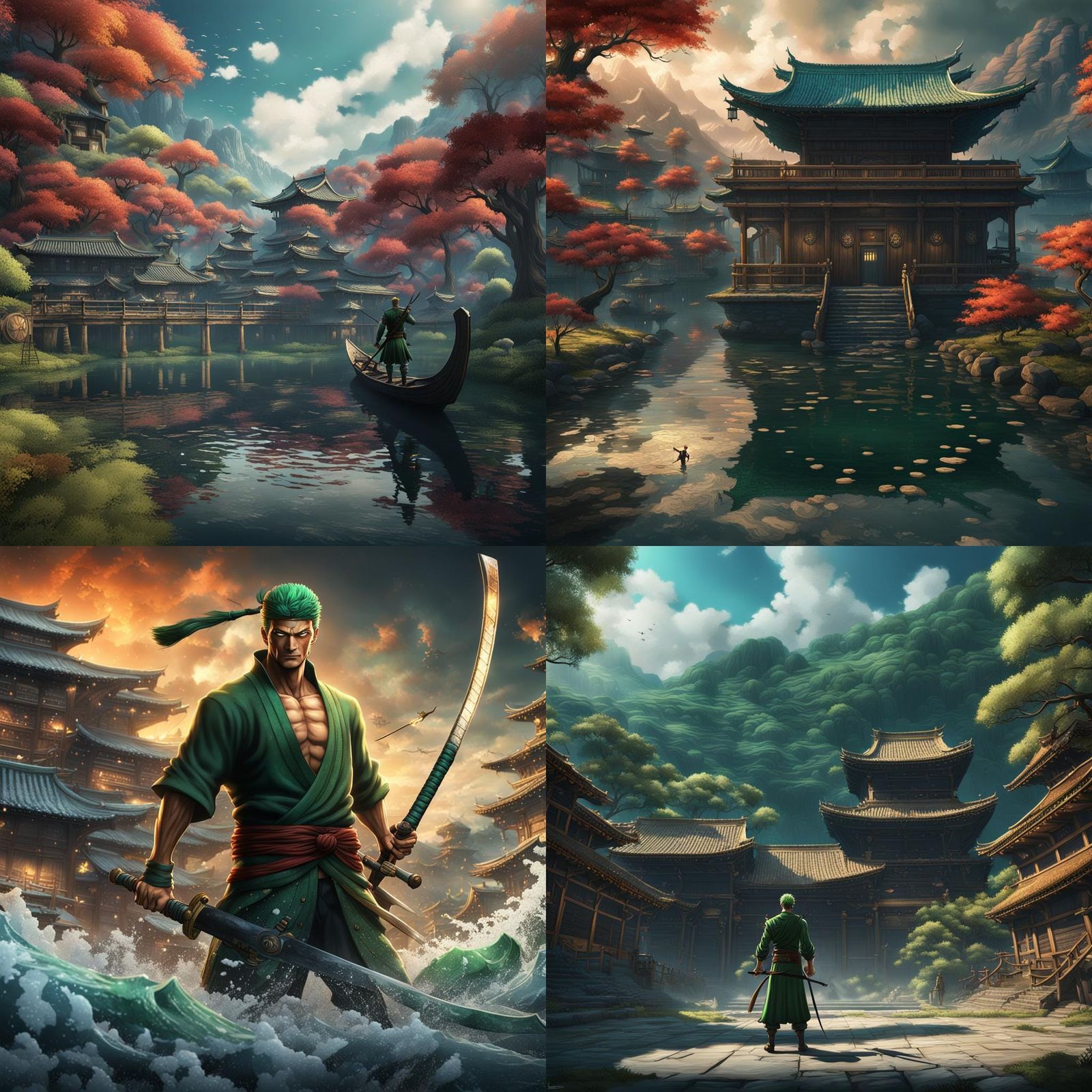 Roronoa Zoro: Detailed Matte Painting in 8K