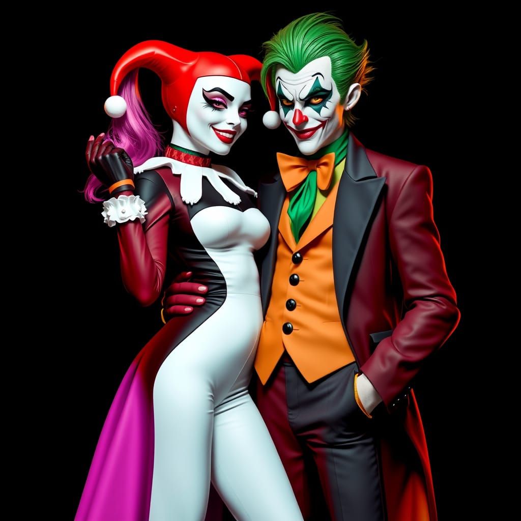 Harley Quinn and Joker in Bold, Graphic Style