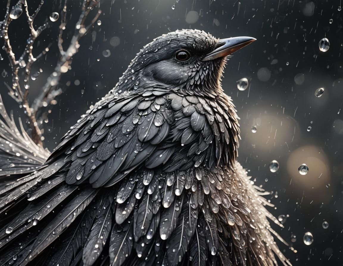 Bird in Flight Through Paint Vortex, Surrealism Style