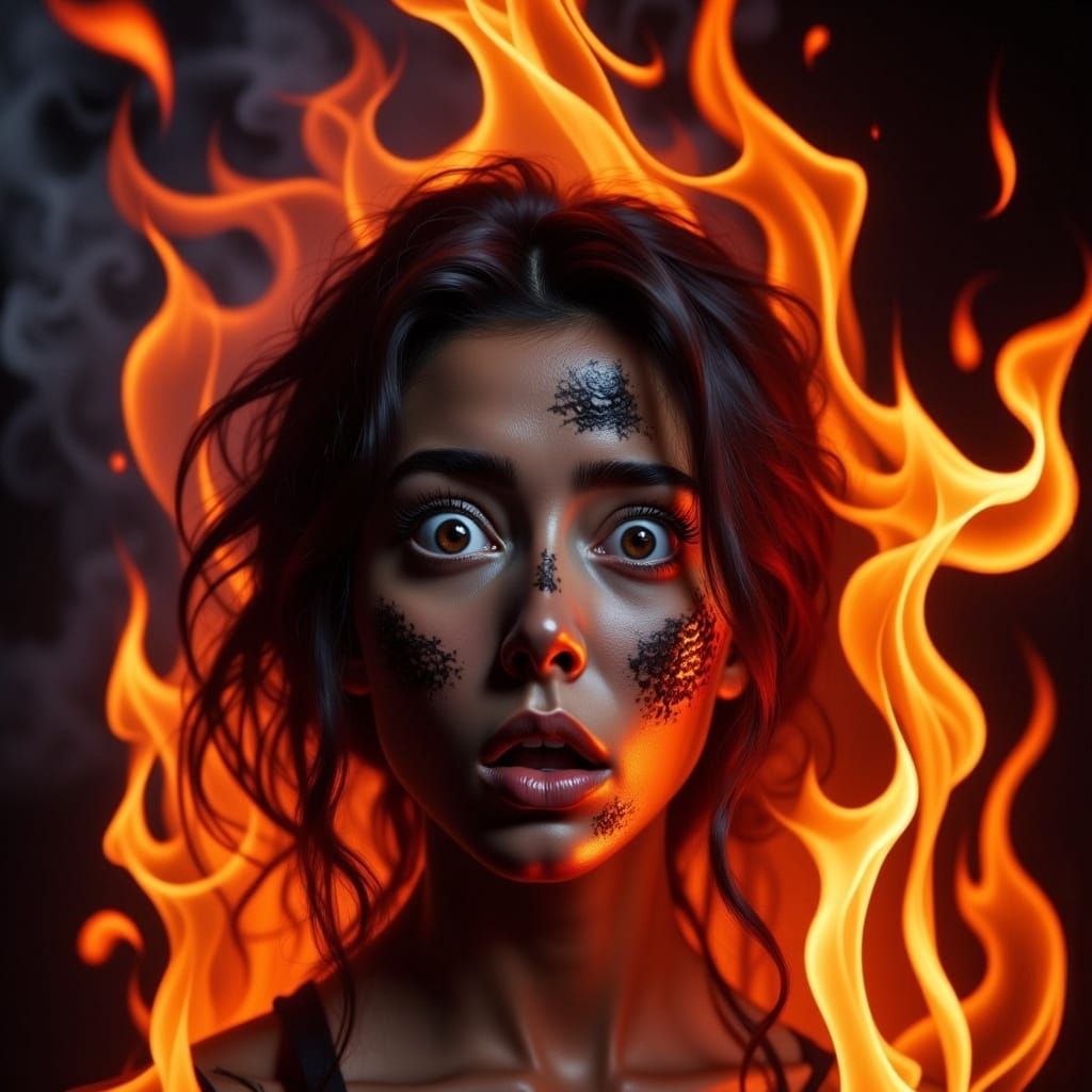 Emberglow Portrait of a Soot-Covered Person