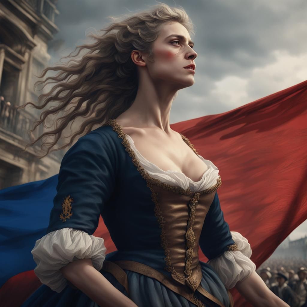 Fierce Marianne Leading French Revolution: Digital Painting