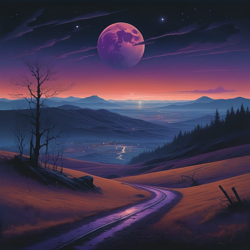 Dreamlike Velvet Divide Under Twilight Skies