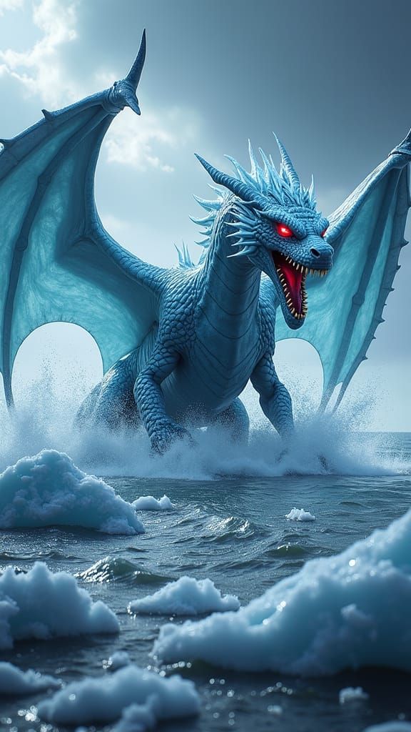 Ice-Breathing Dragon in War Mode