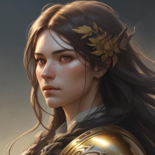 Barbarian Warrior Portrait in Oil Painting Style