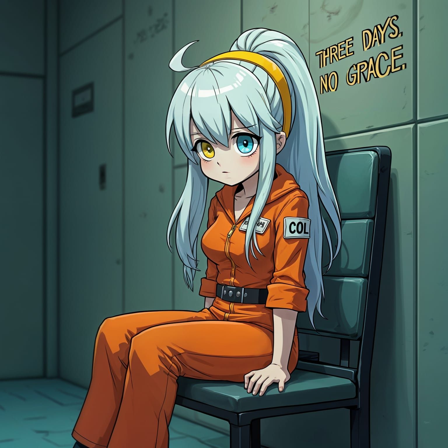 Cyberpunk Cyborg Woman in Solitary Confinement