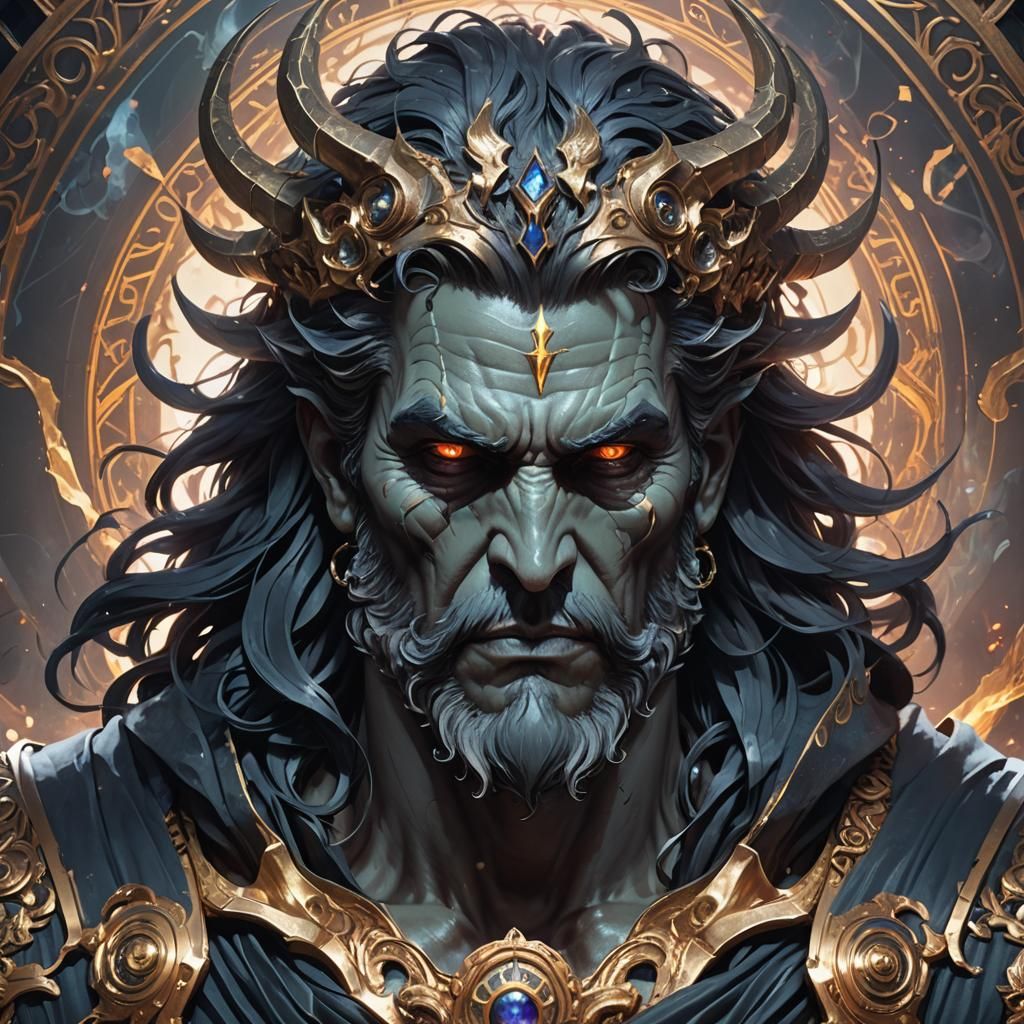 Hades Portrait: God of the Underworld in Detailed Art