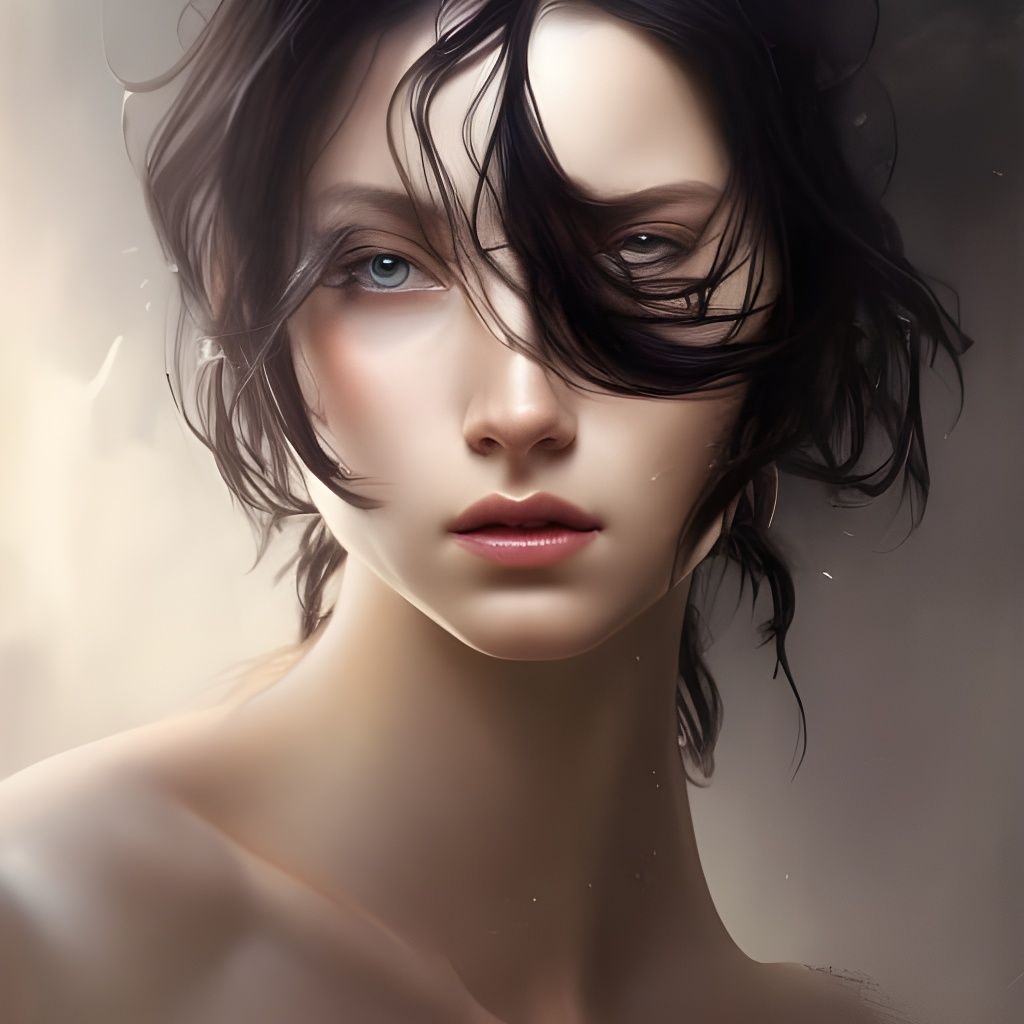 Fallen Angel Emerges: Detailed Digital Art Portrait