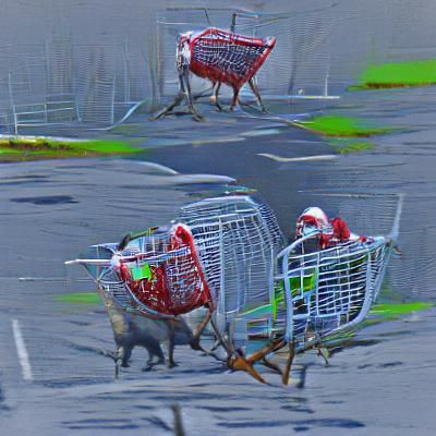 Abandoned Shopping Cart in Parking Lot
