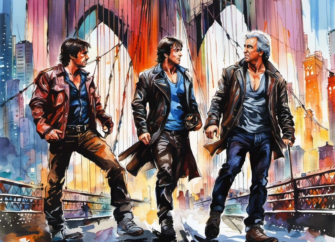 Brooklyn Bridge: Winkler & Stallone in Anime Style