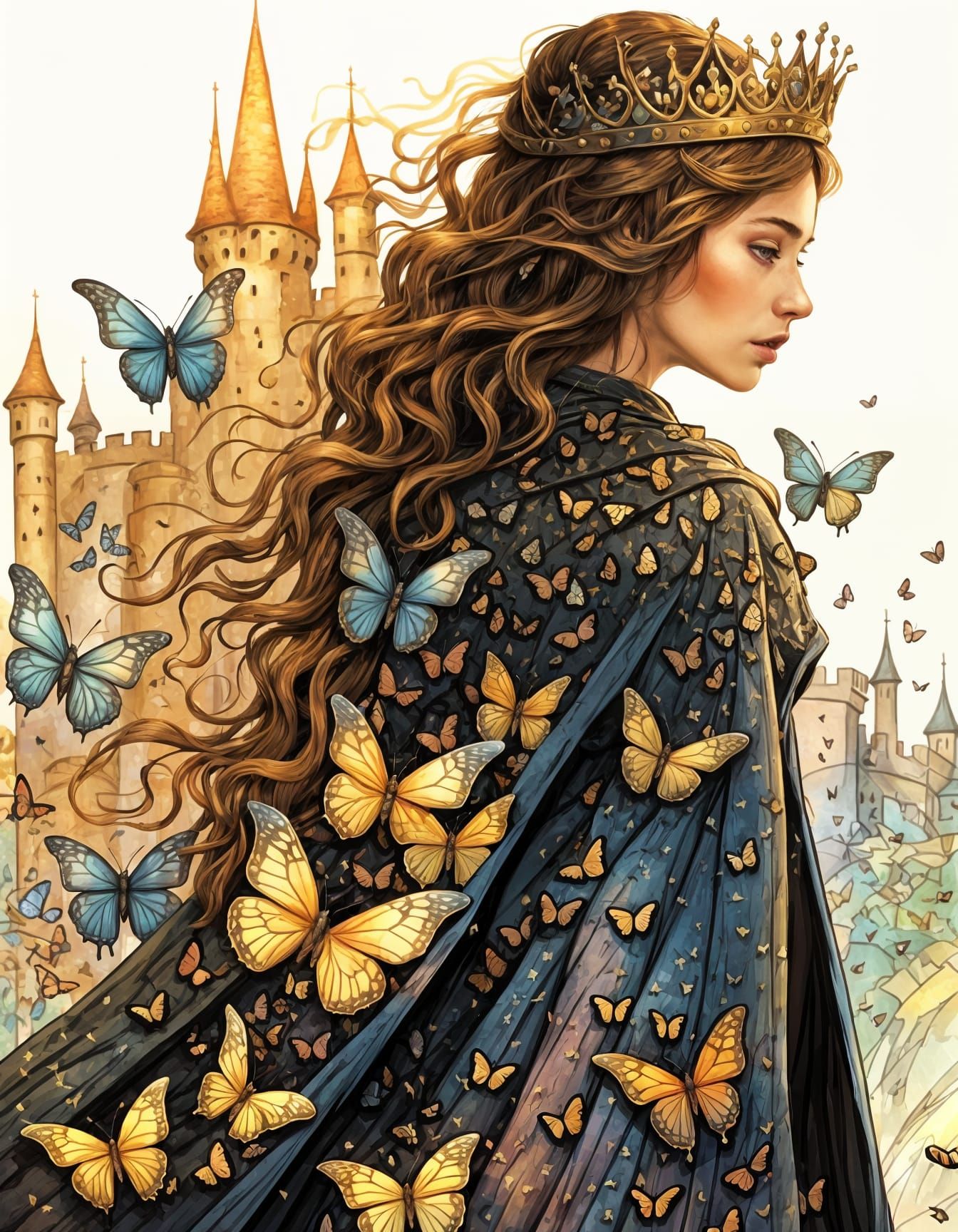 Butterfly Queen in Medieval Setting