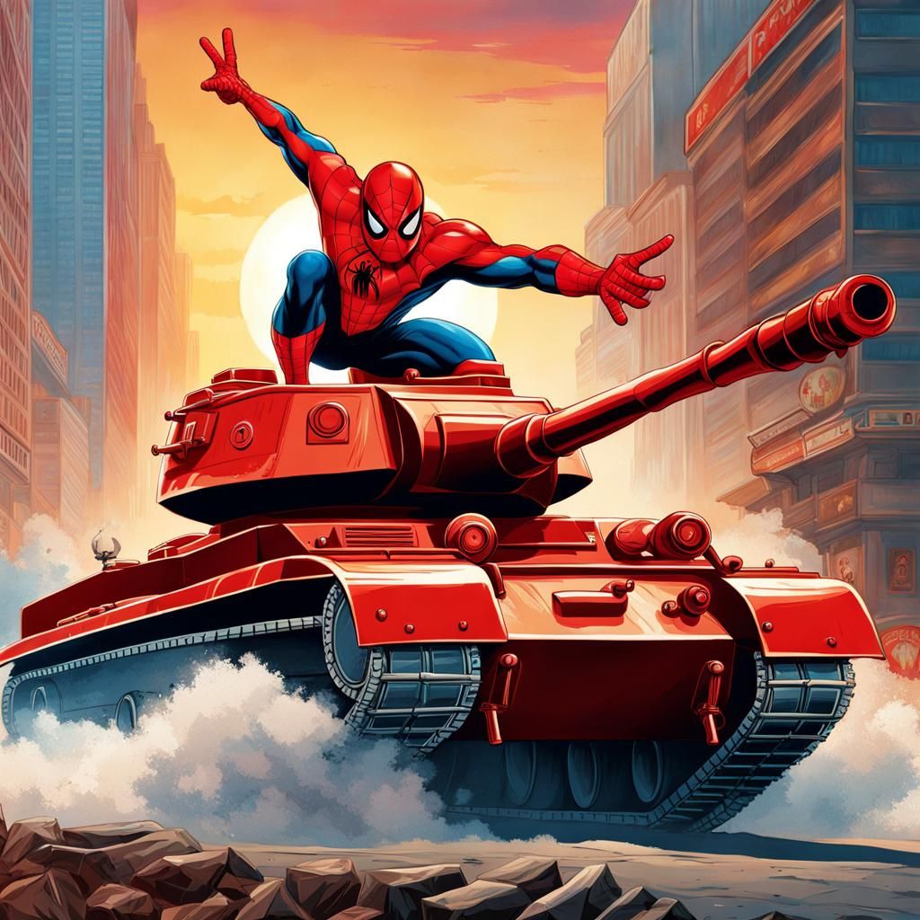 Spiderman in North Korean Propaganda Art