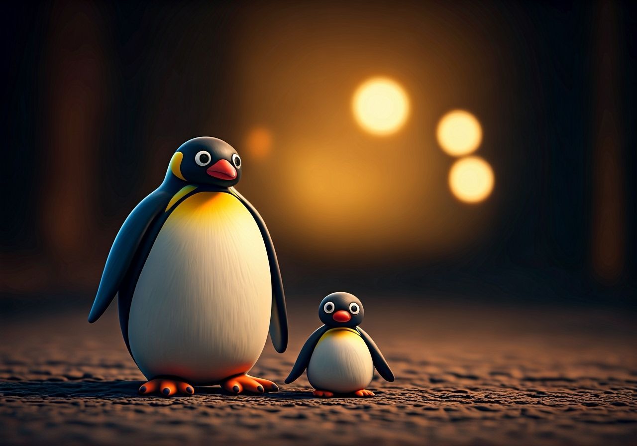 Pingu and Family in Claymation Stop Motion