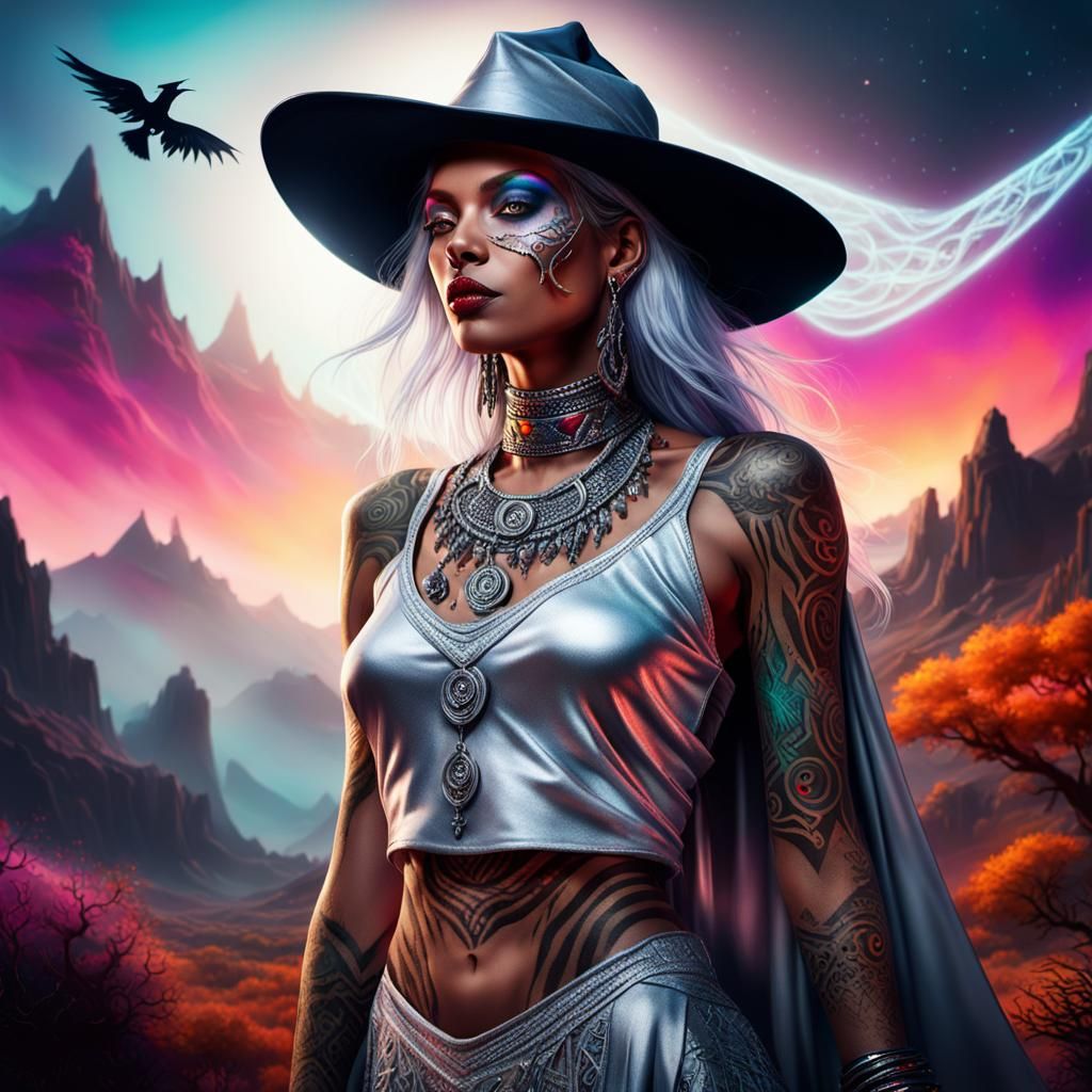 Mystical Witch Portrait in Fantasy Style
