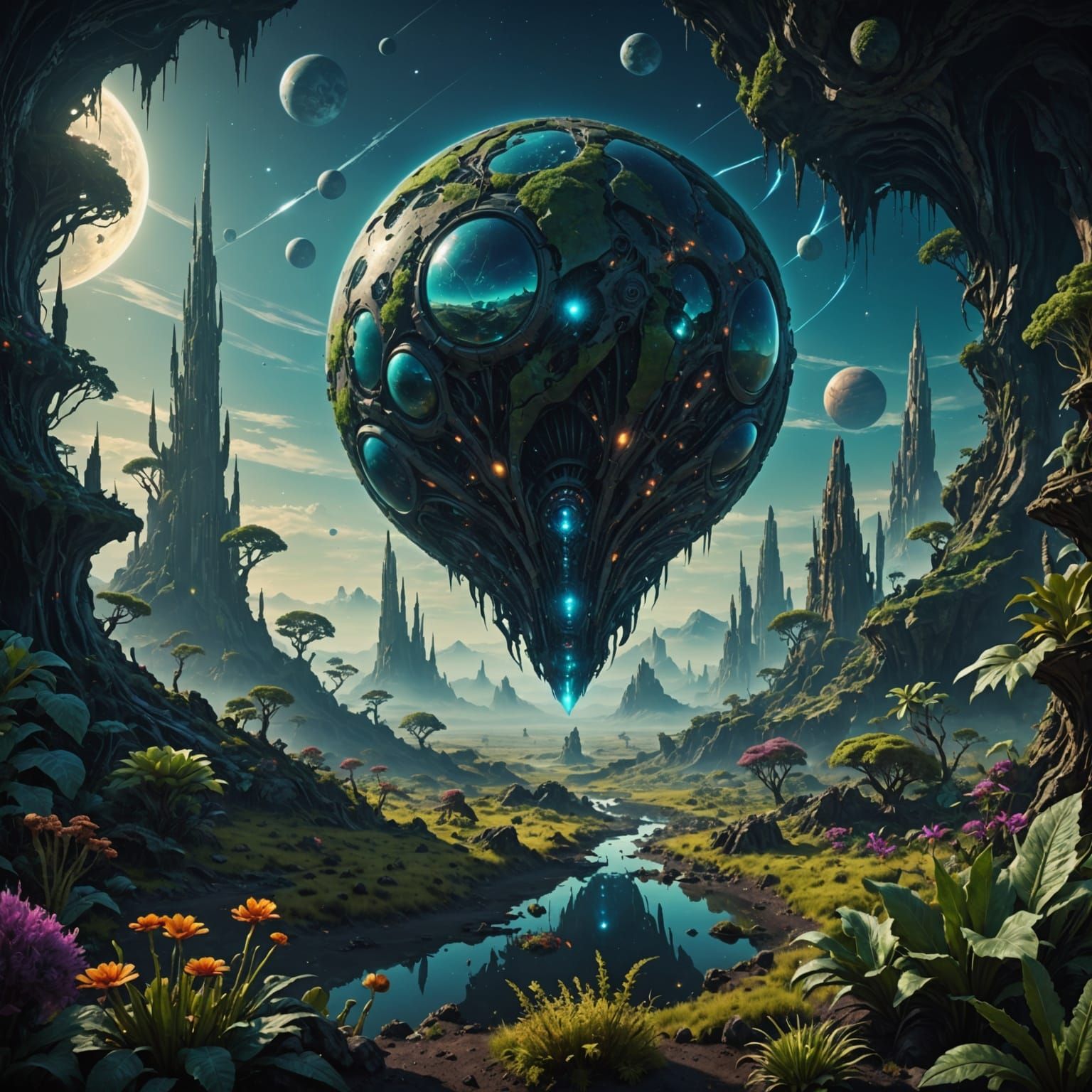 Glowing Alien Planet Digital Matte Painting