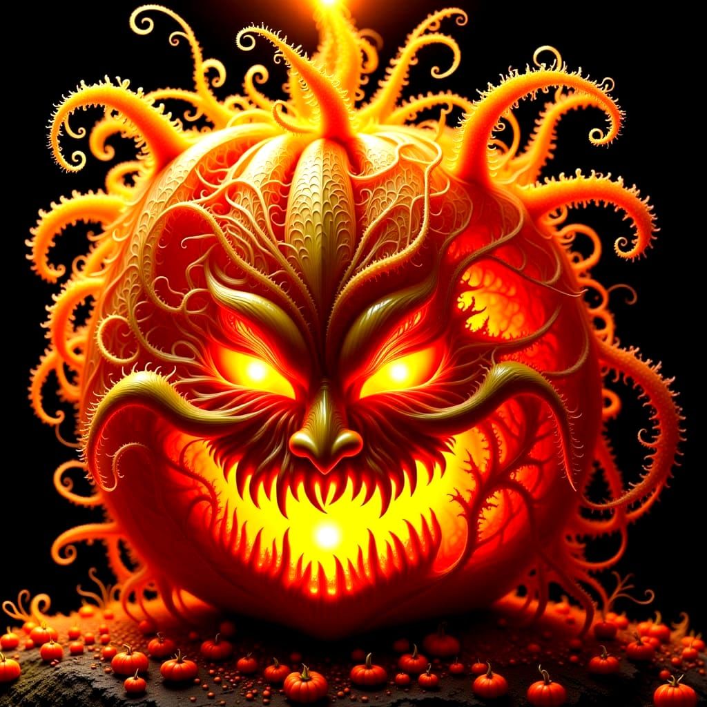 Scary Smoke Demon Pumpkin Spews Harvest Bounty