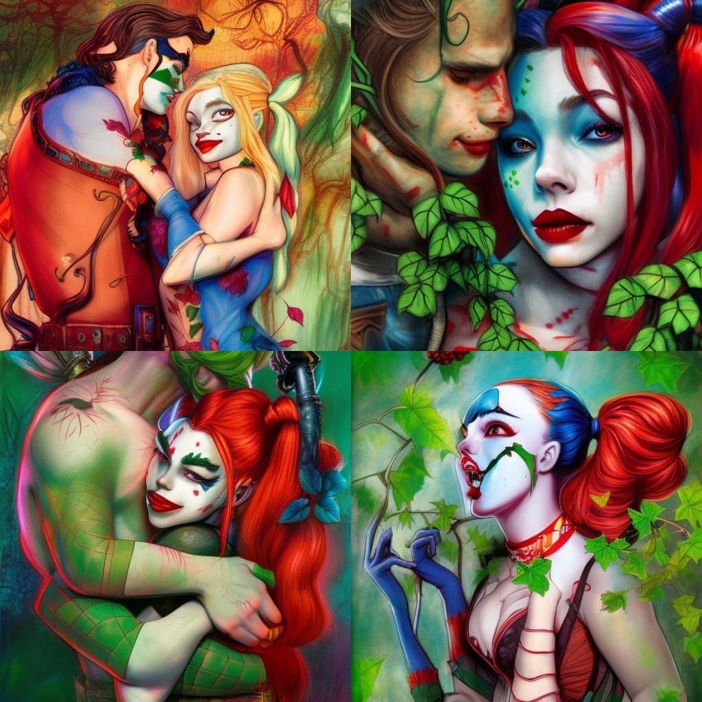 Harley Quinn and Poison Ivy Share a Romantic Moment in a Vib...