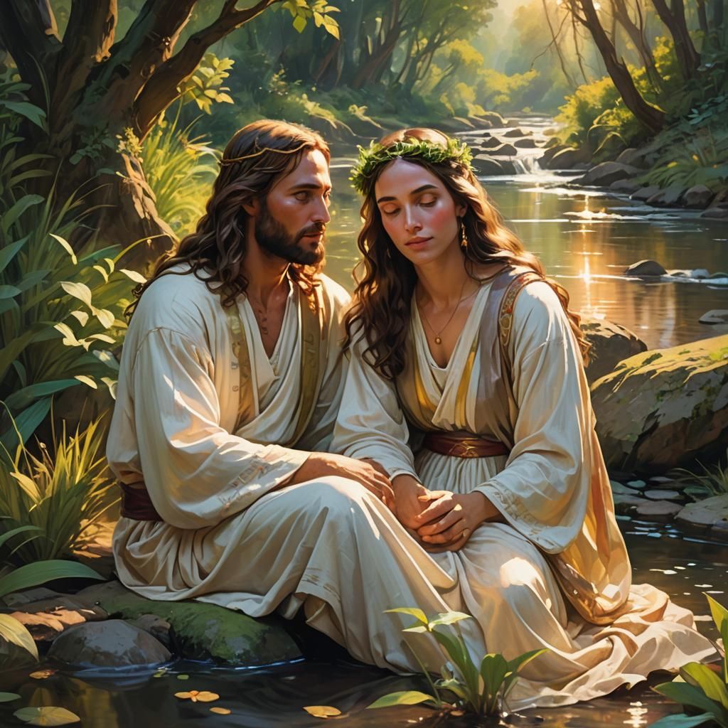 Jesus and Mary Magdalene: Ethereal Concept Art