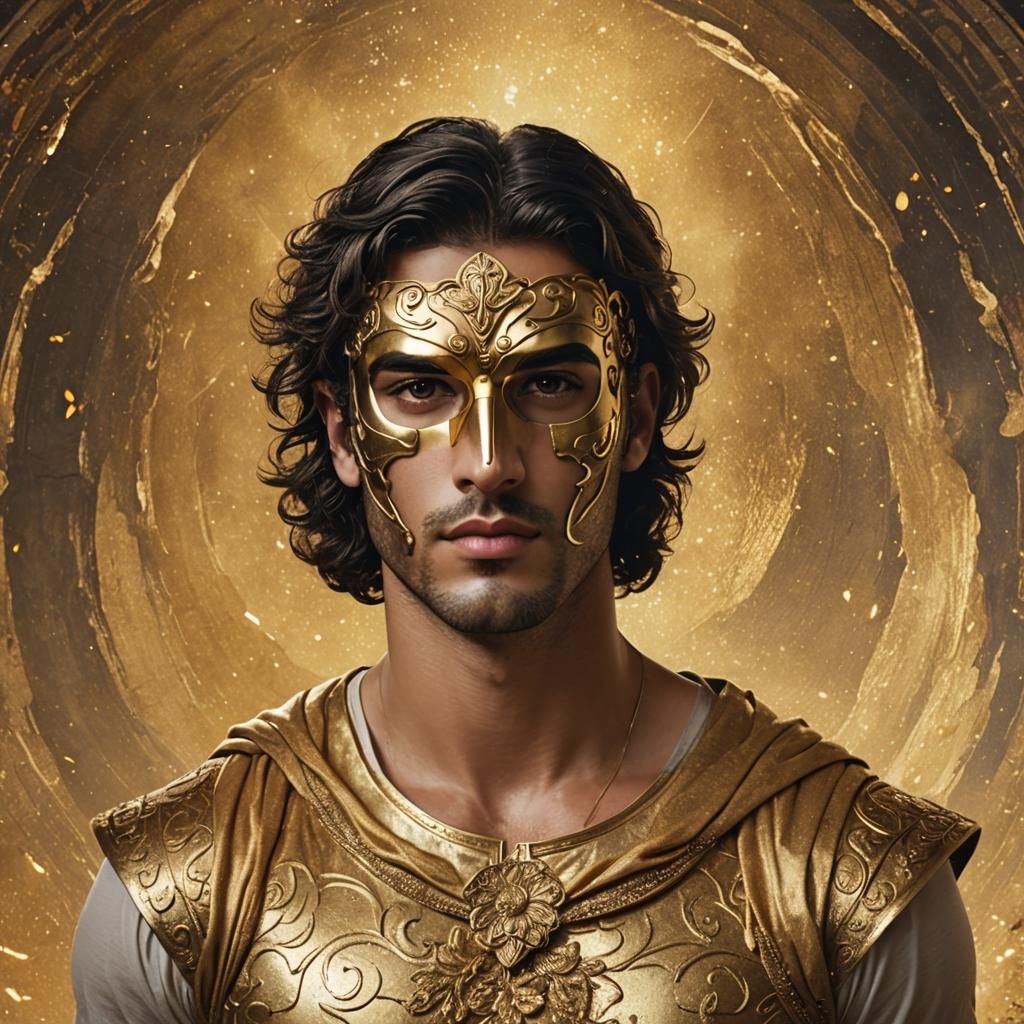 Greek God in Golden Mask, Magical Background