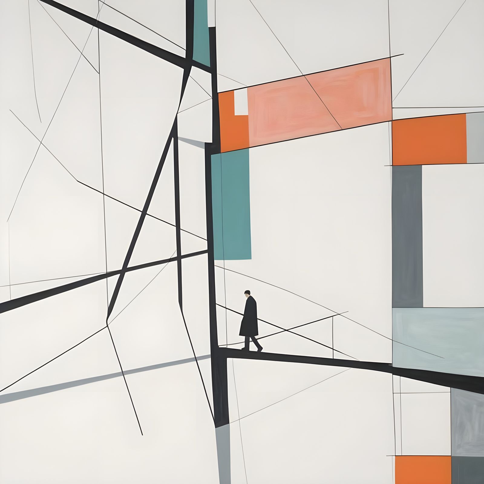 Abstract Cityscape in Architectural Rendering Style