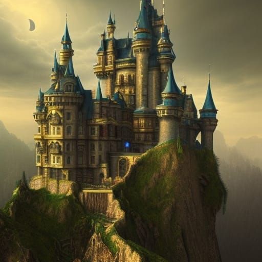 Dramatic Fairytale Castle Digital Matte Painting