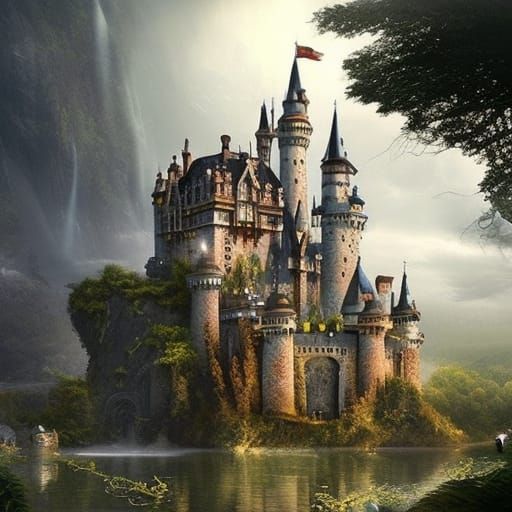 Epic Fairytale Castle: Detailed Digital Matte Painting