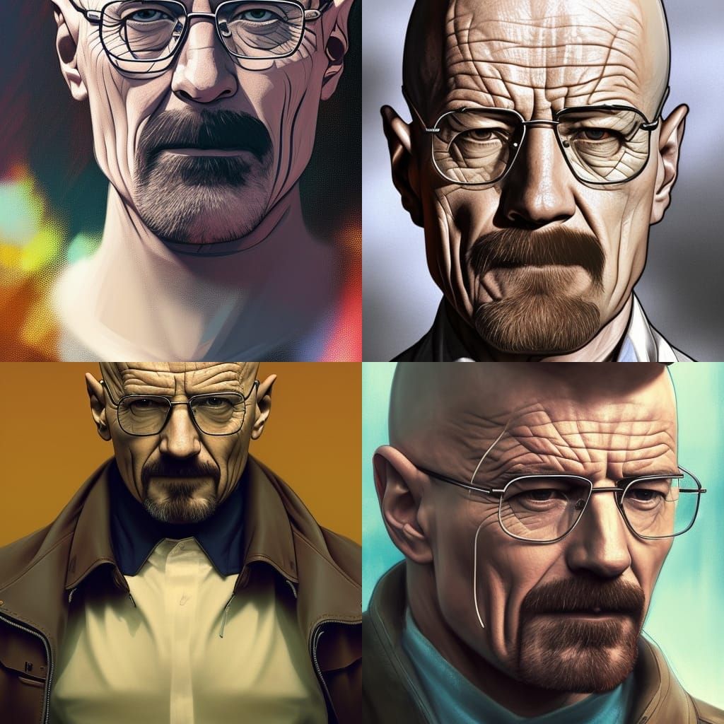 Walter White as Leather Daddy: Hyperdetailed Portrait