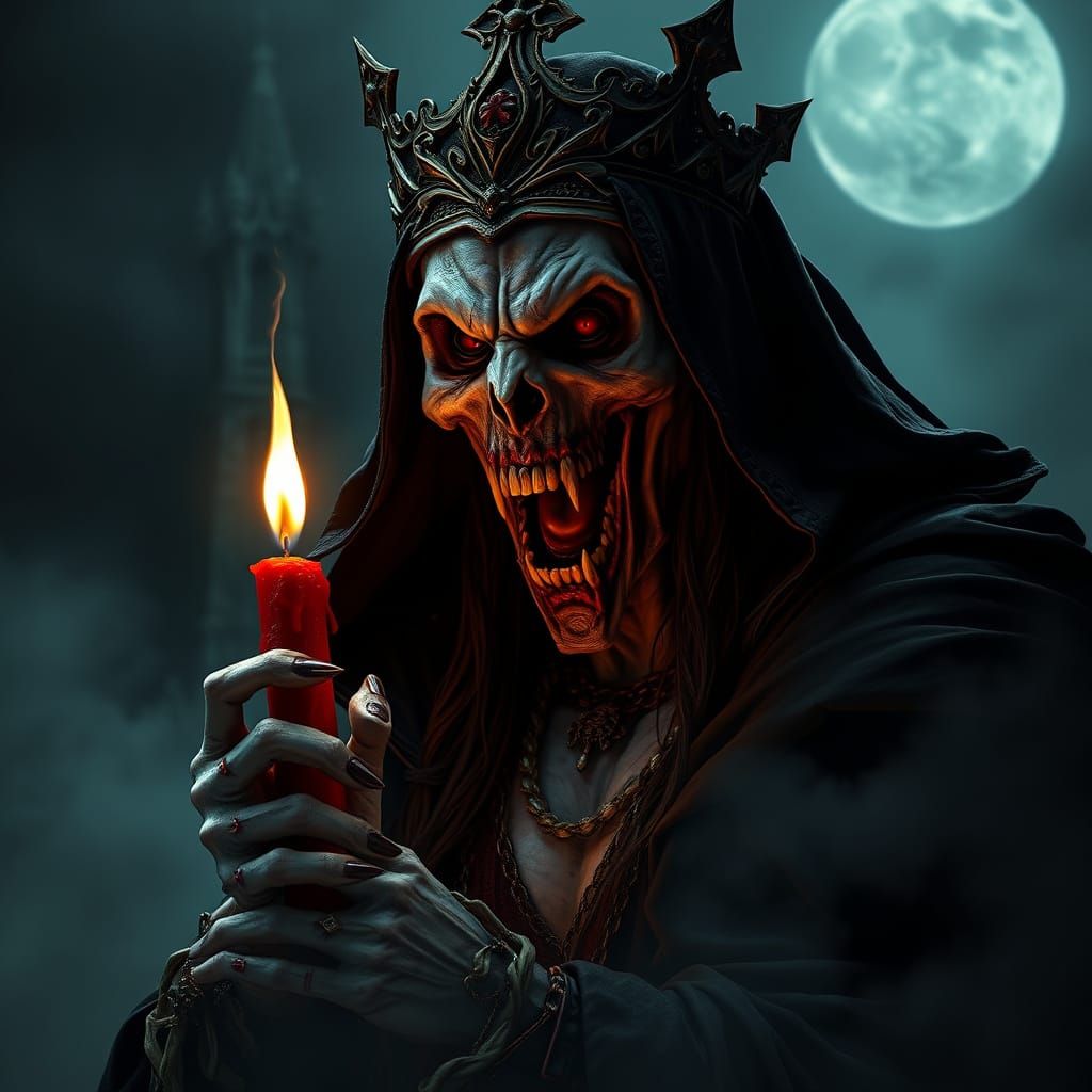 Dark Fantasy Vampire Queen in Fury